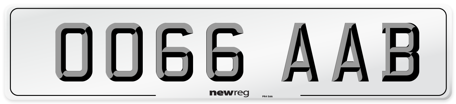 OO66 AAB Number Plate from New Reg